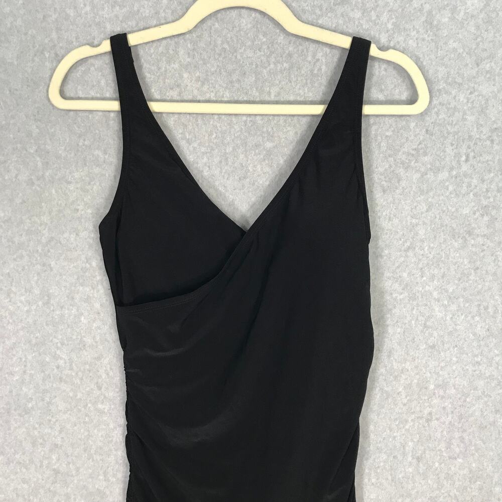 Beyond Control One Piece Swimsuit Sz 12 Swim Dress Ruched Draped Fluid Sculpting - Picture 4 of 16